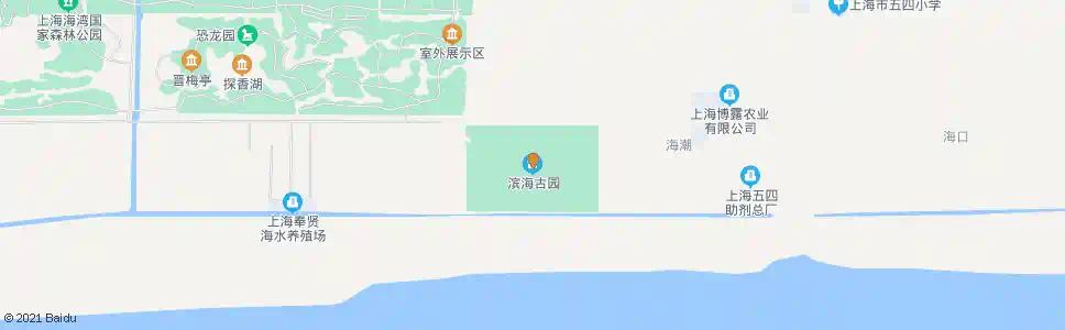上海滨海古园_公交站地图_上海公交_妙搜公交查询2025