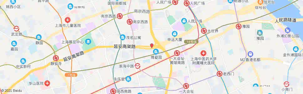 上海成都北路延安中路_公交站地图_上海公交_妙搜公交查询2025