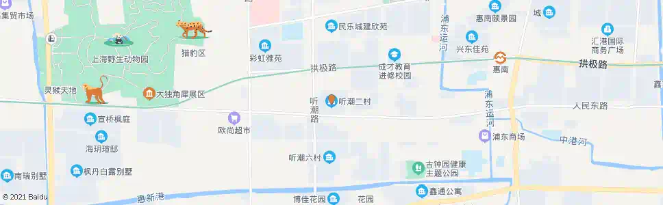上海听潮二村_公交站地图_上海公交_妙搜公交查询2025