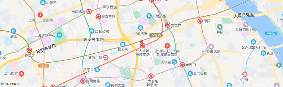 上海黄陂南路站_公交站地图_上海公交_妙搜公交查询2025
