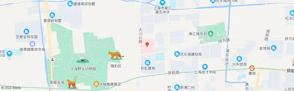 上海南汇中心医院(大川公路拱乐路)_公交站地图_上海公交_妙搜公交查询2025
