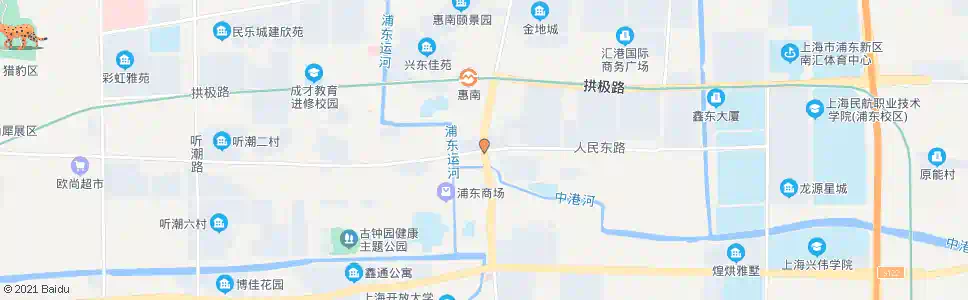 上海人民东路城东路_公交站地图_上海公交_妙搜公交查询2025