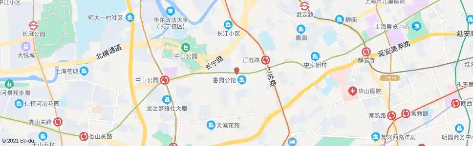 上海愚园路安西路_公交站地图_上海公交_妙搜公交查询2025