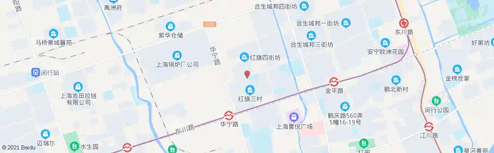 上海红旗新村(华宁路景谷路)_公交站地图_上海公交_妙搜公交查询2025