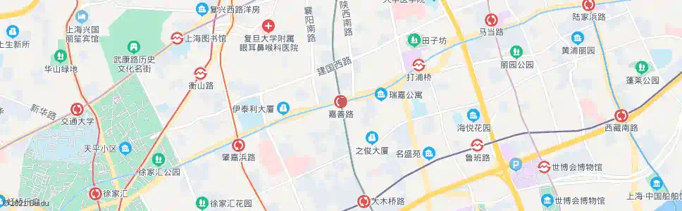 上海嘉善路站_公交站地图_上海公交_妙搜公交查询2025