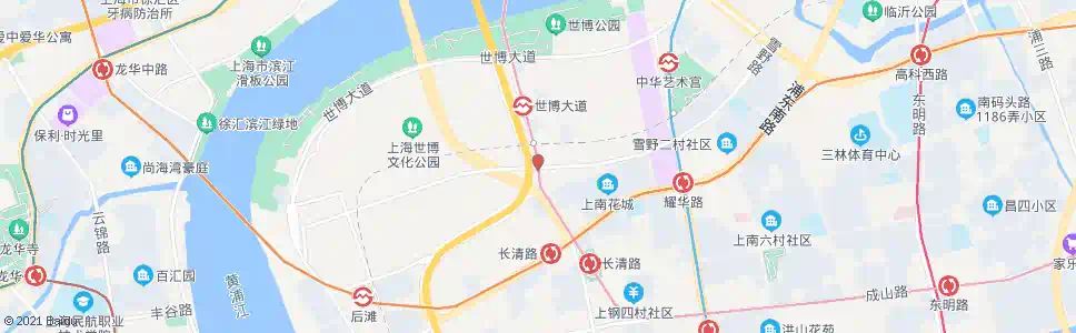 上海雪野二路长清北路_公交站地图_上海公交_妙搜公交查询2025