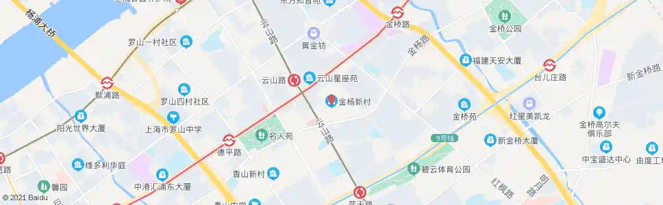 上海金杨新村(金杨路云山路)_公交站地图_上海公交_妙搜公交查询2025
