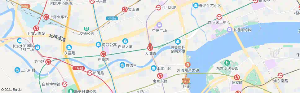 上海河南北路天潼路(七浦联富)_公交站地图_上海公交_妙搜公交查询2025