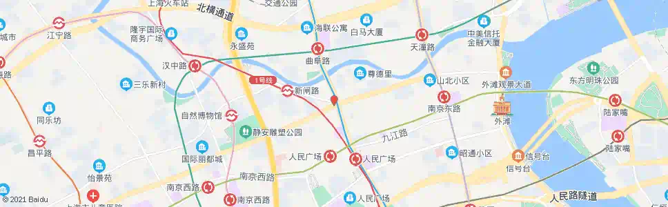 上海新闸路西藏中路_公交站地图_上海公交_妙搜公交查询2025