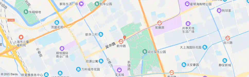 上海吴中路航中路(招呼站)_公交站地图_上海公交_妙搜公交查询2025