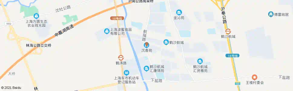 上海航瑞路(沉香苑)_公交站地图_上海公交_妙搜公交查询2025