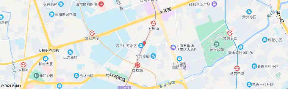 上海四平路国定路_公交站地图_上海公交_妙搜公交查询2025