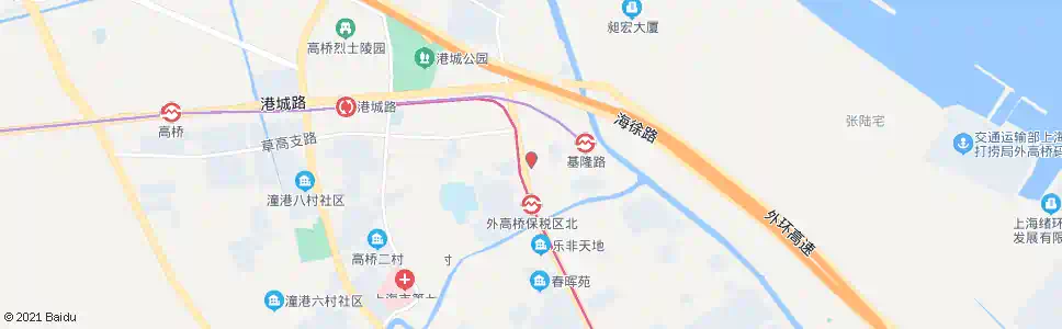 上海基隆路富特西一路_公交站地图_上海公交_妙搜公交查询2025