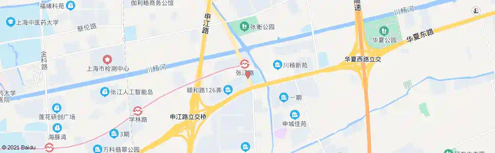 上海华夏中路张江路_公交站地图_上海公交_妙搜公交查询2025