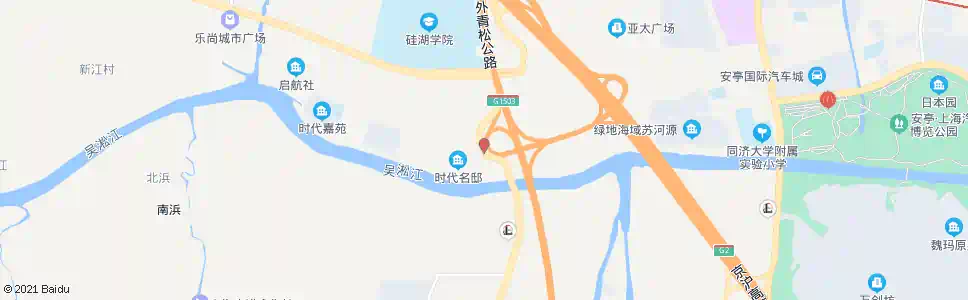 上海外青松公路滨江支路_公交站地图_上海公交_妙搜公交查询2025