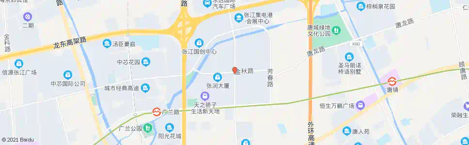 上海金秋路张东路_公交站地图_上海公交_妙搜公交查询2025