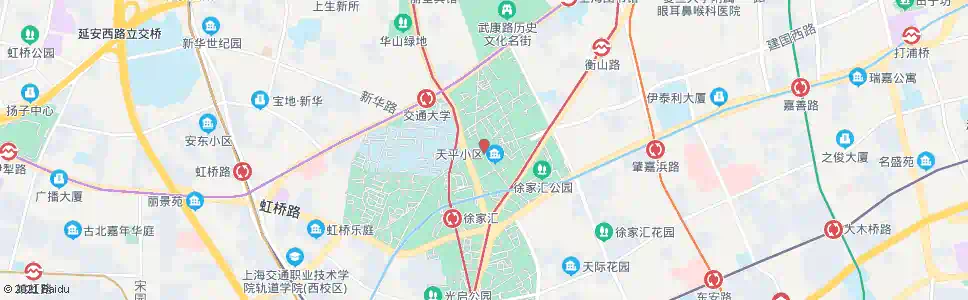 上海天平路广元路_公交站地图_上海公交_妙搜公交查询2025