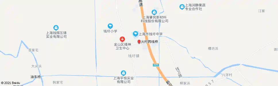 上海钱圩中学_公交站地图_上海公交_妙搜公交查询2025