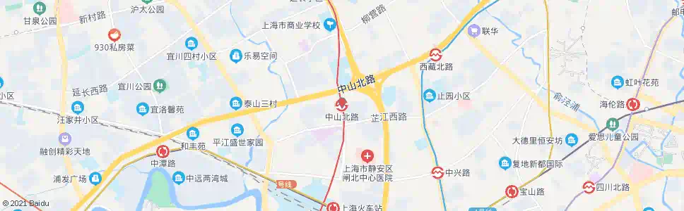 上海西藏北路中山北路_公交站地图_上海公交_妙搜公交查询2025