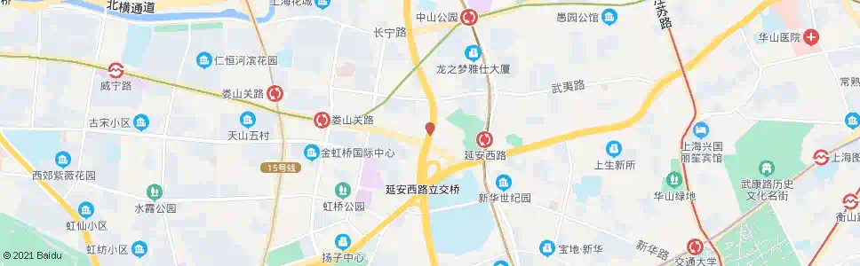上海中山西路天山路_公交站地图_上海公交_妙搜公交查询2025
