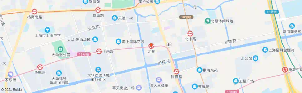 上海北蔡路_公交站地图_上海公交_妙搜公交查询2025