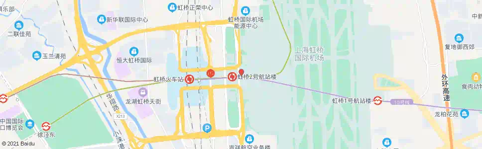 上海虹桥机场2号航站楼(下客站)_公交站地图_上海公交_妙搜公交查询2025