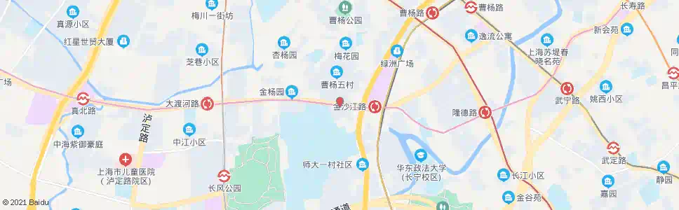 上海金沙江路中山北路_公交站地图_上海公交_妙搜公交查询2025