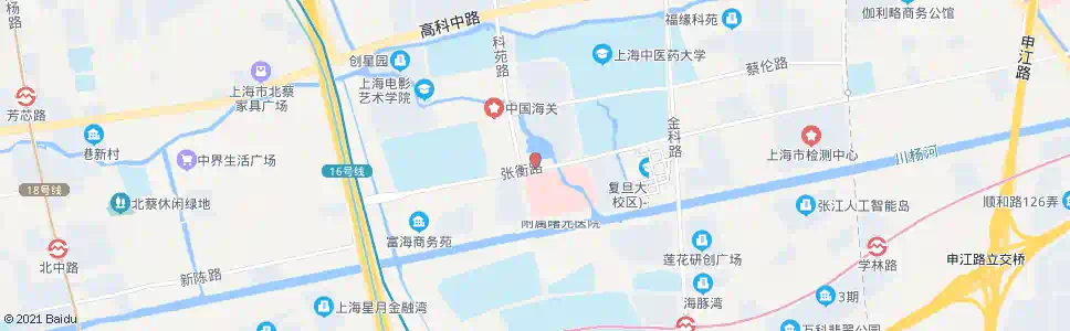 上海张衡路科苑路(曙光医院)_公交站地图_上海公交_妙搜公交查询2025