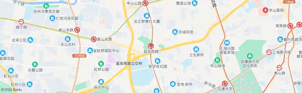 上海延安西路站_公交站地图_上海公交_妙搜公交查询2025