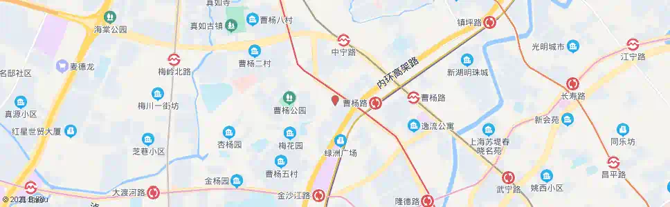 上海曹杨六村_公交站地图_上海公交_妙搜公交查询2025