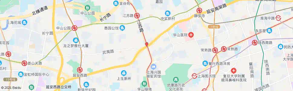 上海延安西路江苏路(招呼站)_公交站地图_上海公交_妙搜公交查询2025