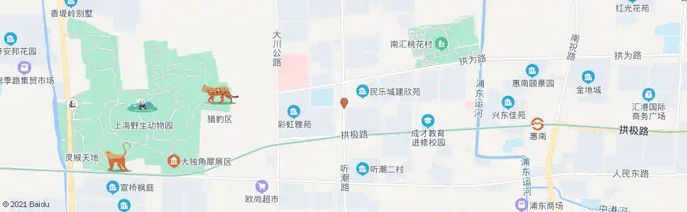 上海南汇二中(听潮路拱为路)_公交站地图_上海公交_妙搜公交查询2025