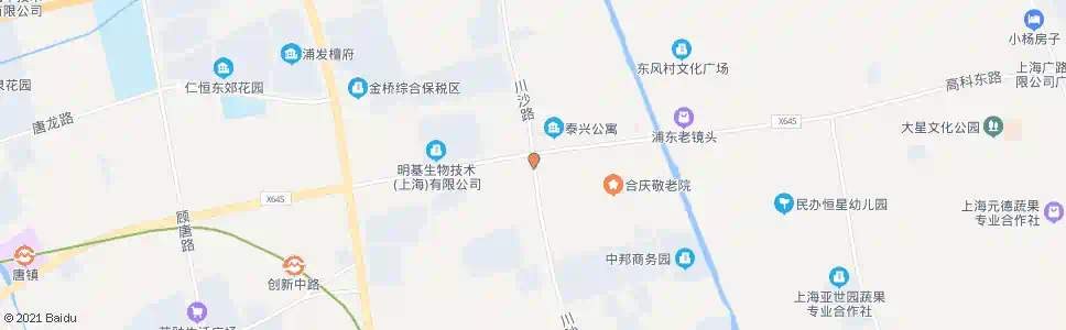 上海川沙路创新路_公交站地图_上海公交_妙搜公交查询2025