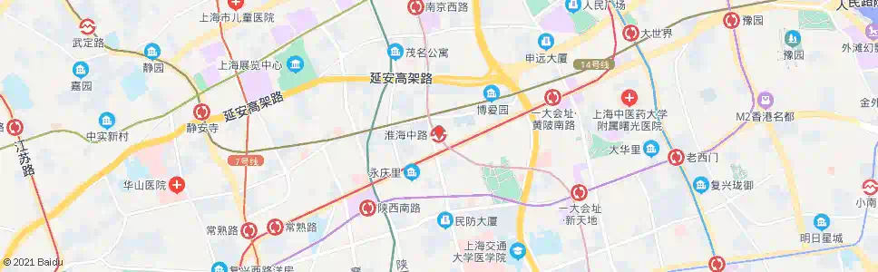上海淮海中路站_公交站地图_上海公交_妙搜公交查询2025