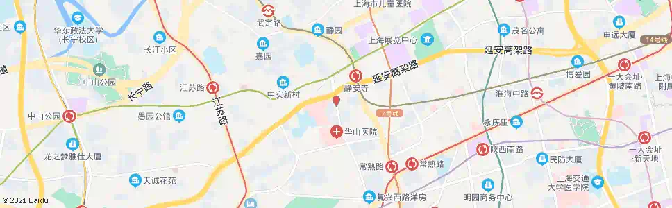 上海乌鲁木齐北路延安西路_公交站地图_上海公交_妙搜公交查询2025