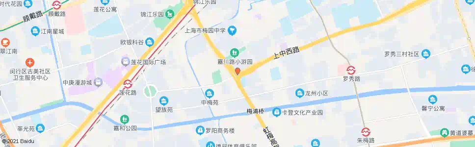上海虹梅南路上中西路_公交站地图_上海公交_妙搜公交查询2025