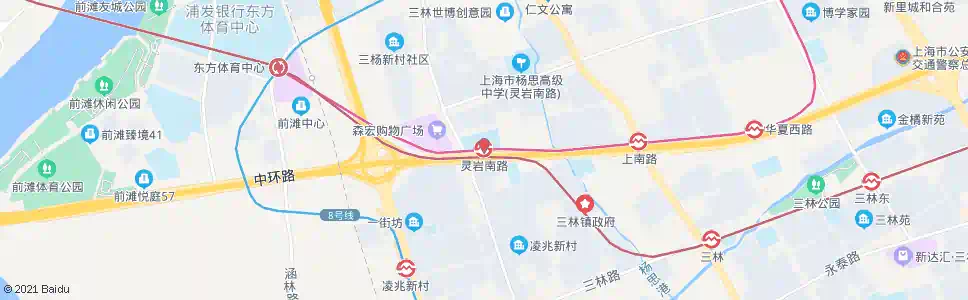 上海灵岩南路站_公交站地图_上海公交_妙搜公交查询2025