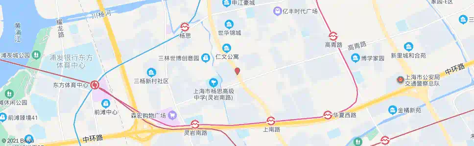 上海上南路海阳路_公交站地图_上海公交_妙搜公交查询2025