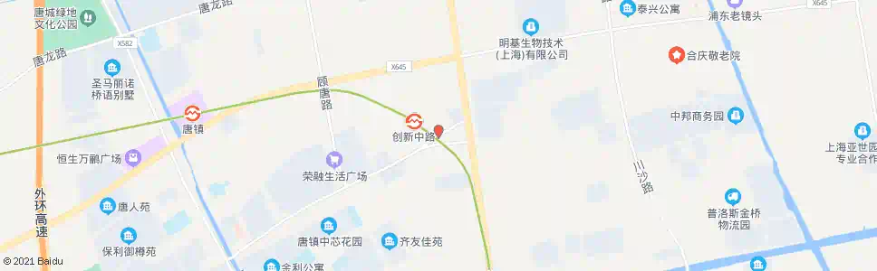 上海华东路创新中路_公交站地图_上海公交_妙搜公交查询2025