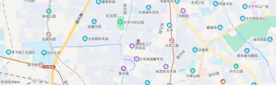 上海大华路大华二路_公交站地图_上海公交_妙搜公交查询2025