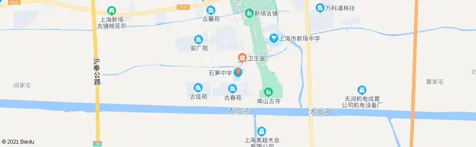 上海石笋中学_公交站地图_上海公交_妙搜公交查询2025