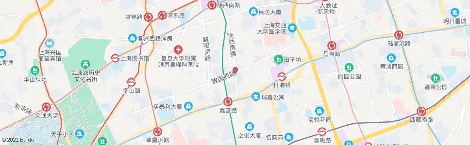 上海陕西南路建国西路_公交站地图_上海公交_妙搜公交查询2025