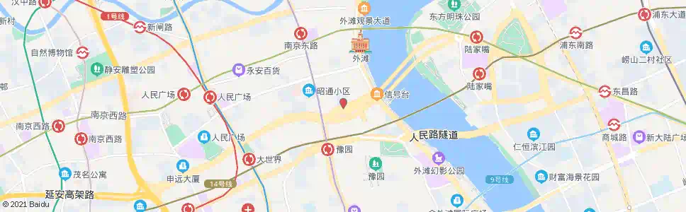 上海延安东路江西中路_公交站地图_上海公交_妙搜公交查询2025