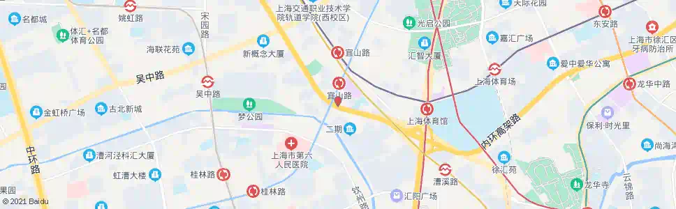 上海宜山路中山西路_公交站地图_上海公交_妙搜公交查询2025