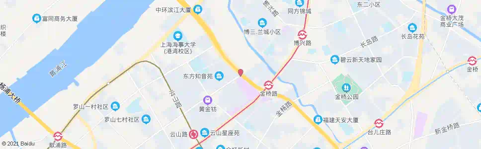 上海博山东路金桥路_公交站地图_上海公交_妙搜公交查询2025
