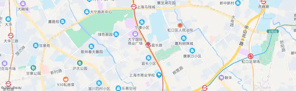 上海延长路站_公交站地图_上海公交_妙搜公交查询2025