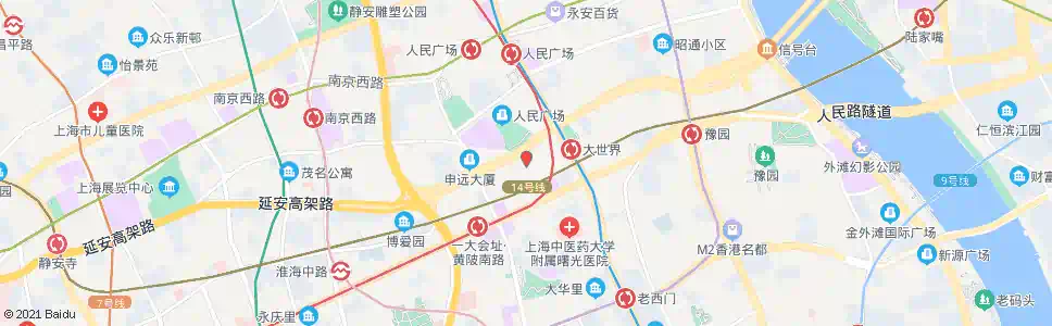 上海普安路(延安东路)_公交站地图_上海公交_妙搜公交查询2025