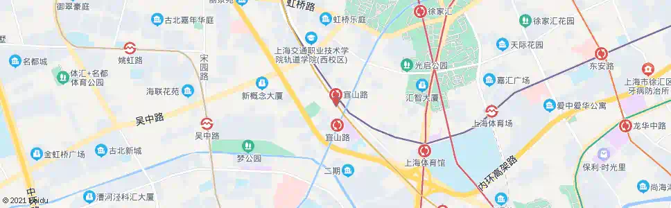 上海宜山路站_公交站地图_上海公交_妙搜公交查询2025