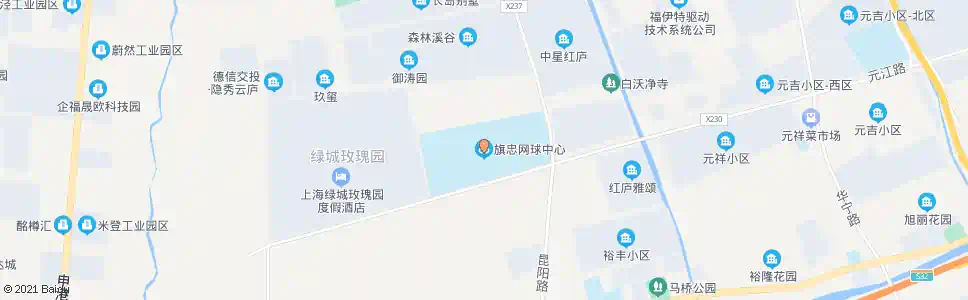 上海昆阳北路元江路(旗忠网球中心)_公交站地图_上海公交_妙搜公交查询2025