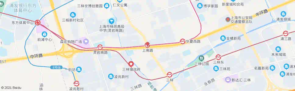 上海上南路站_公交站地图_上海公交_妙搜公交查询2025